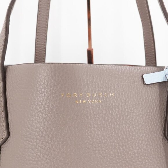 Tory Burch Perry Triple-Compartment Tote Bag Shoulder Bag Grey Heron - Picture 8 of 13
